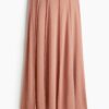 H & M - Rok met platte plooien - Dusty Oranje