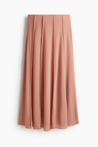 H & M - Rok met platte plooien - Dusty Oranje