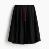 H & M - Plooirok met drawstring - Zwart