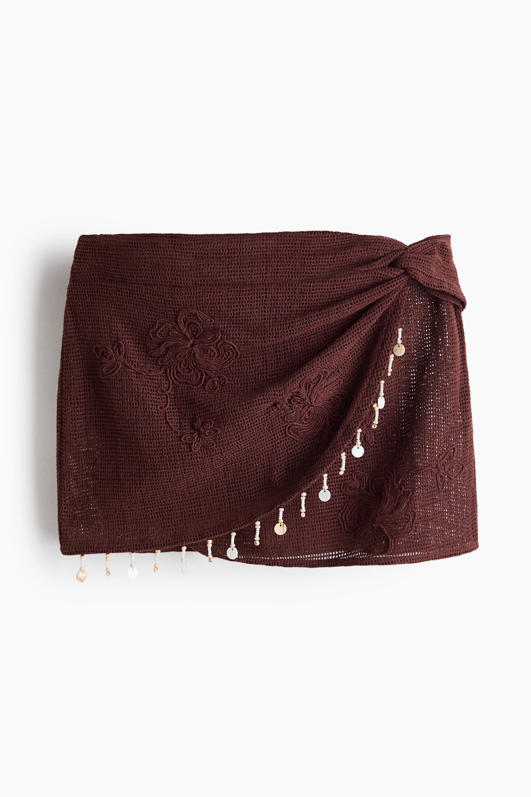 H & M - Katoenen strandrok met borduursel - Donkerbruin H & M - Katoenen strandrok met borduursel - Donkerbruin