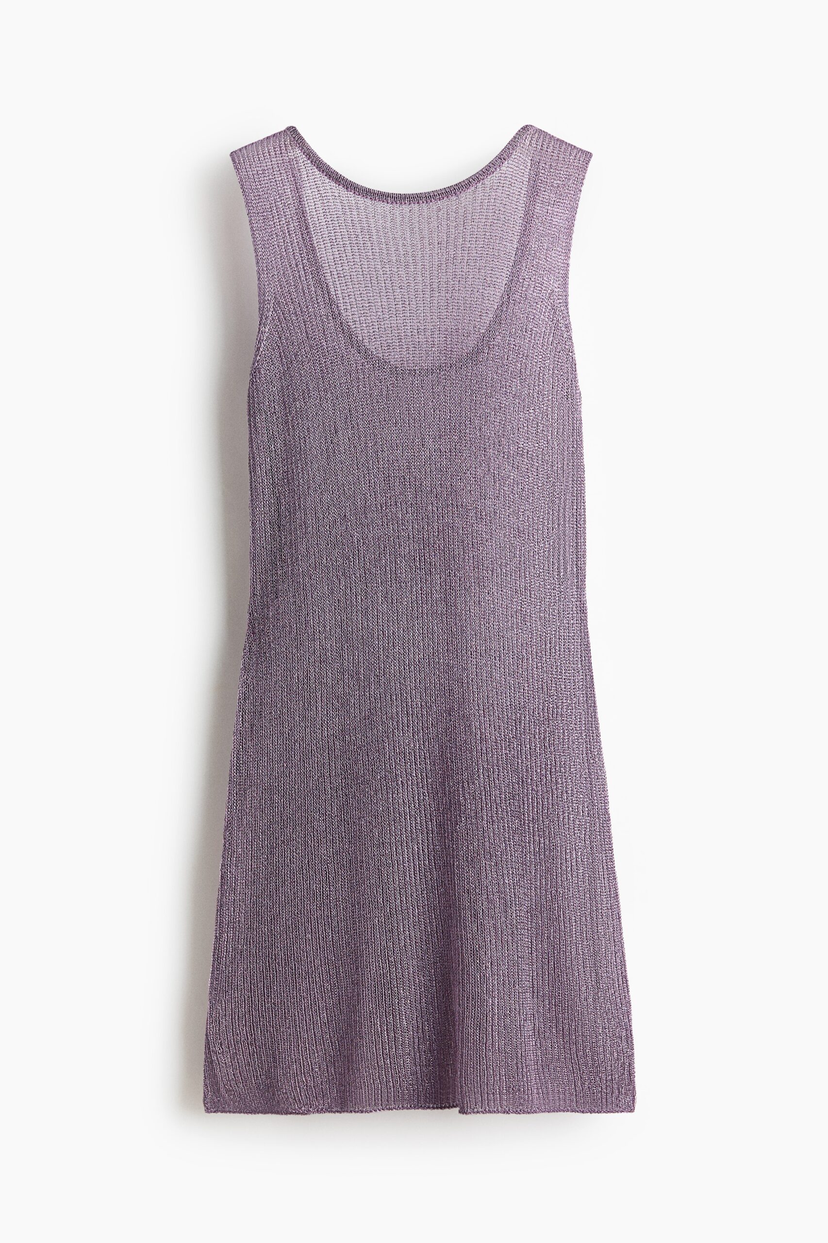 H & M - Glinsterende ribgebreide jurk - Dusty Paars