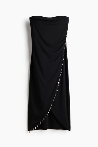 H & M - Gedecoreerde bandeaujurk - Zwart