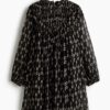 H & M - Tuniekjurk met volants - Black/Patterned