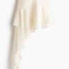 H & M - Gedrapeerde volantrok - Roomwit