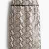 H & M - Rok met ceintuur - Lichtbeige/Slangenleerdessin