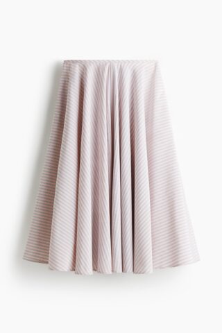 H & M - Jacquardgeweven rok - Poederroze/Gestreept