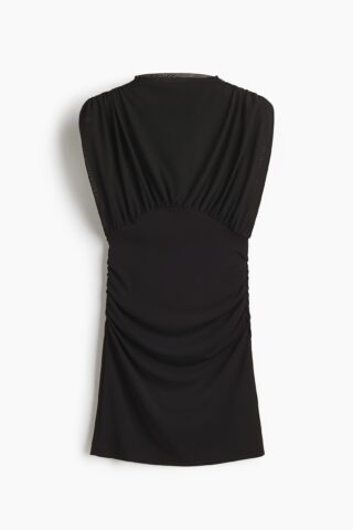 H & M - Gedrapeerde mini-jurk - Zwart