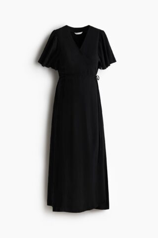 H & M - MAMA Voedingsjurk met overslag - Zwart