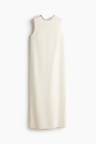 H & M - Jurk met stras - Roomwit