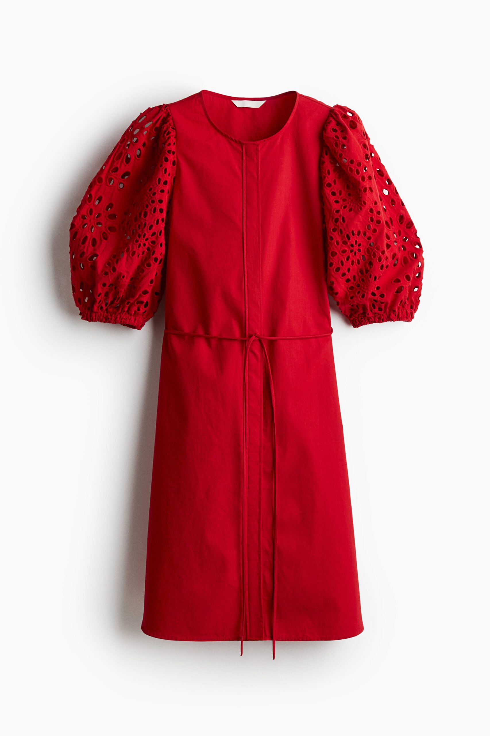 H & M - Jurk met broderie anglaise - Rood H & M - Jurk met broderie anglaise - Rood