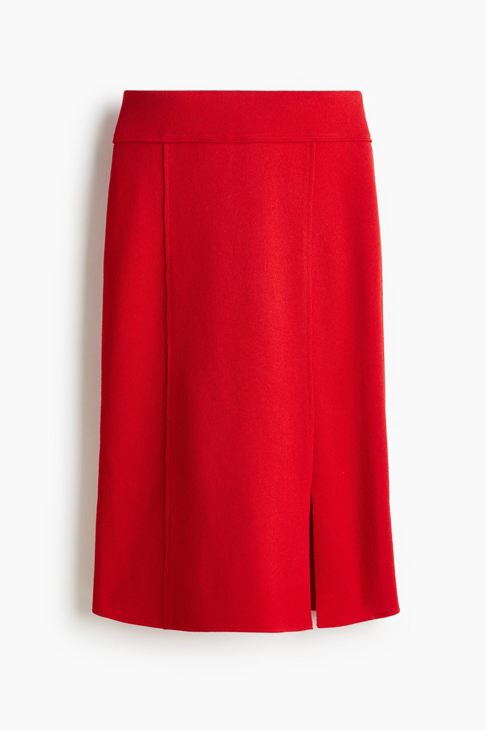 H & M - Fijngebreide rok - Helderrood