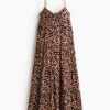 H & M - Strappy strokenjurk - Lichtbeige/Dessin