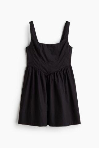 H & M - Jurk met uitlopende rok - Zwart