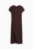 H & M - Halflange T-shirtjurk - Donkerbruin