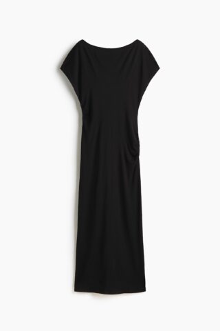 H & M - One-shoulderjurk van merinoswol - Zwart