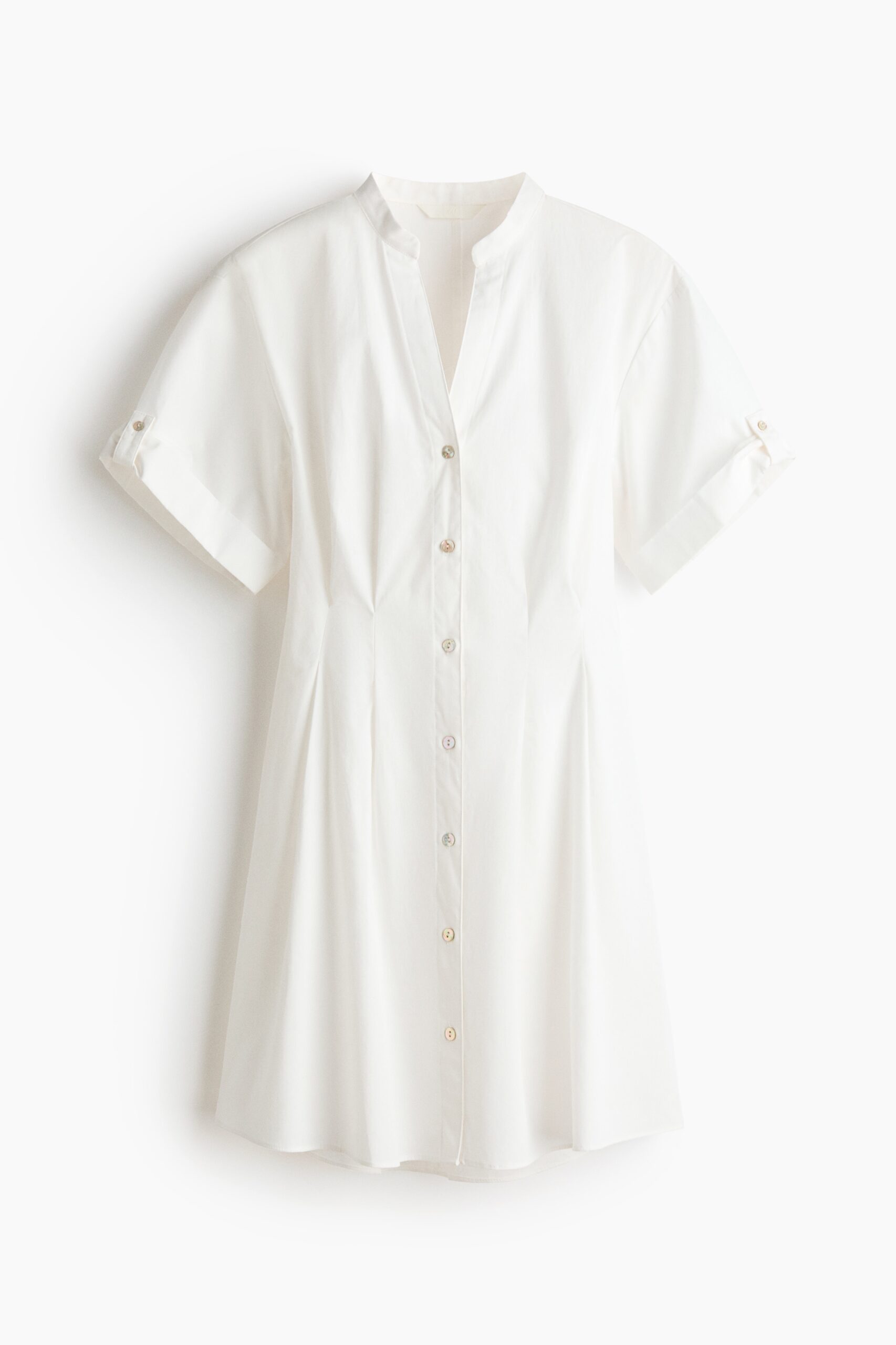 H & M - Getailleerde overhemdjurk - Wit H & M - Getailleerde overhemdjurk - Wit