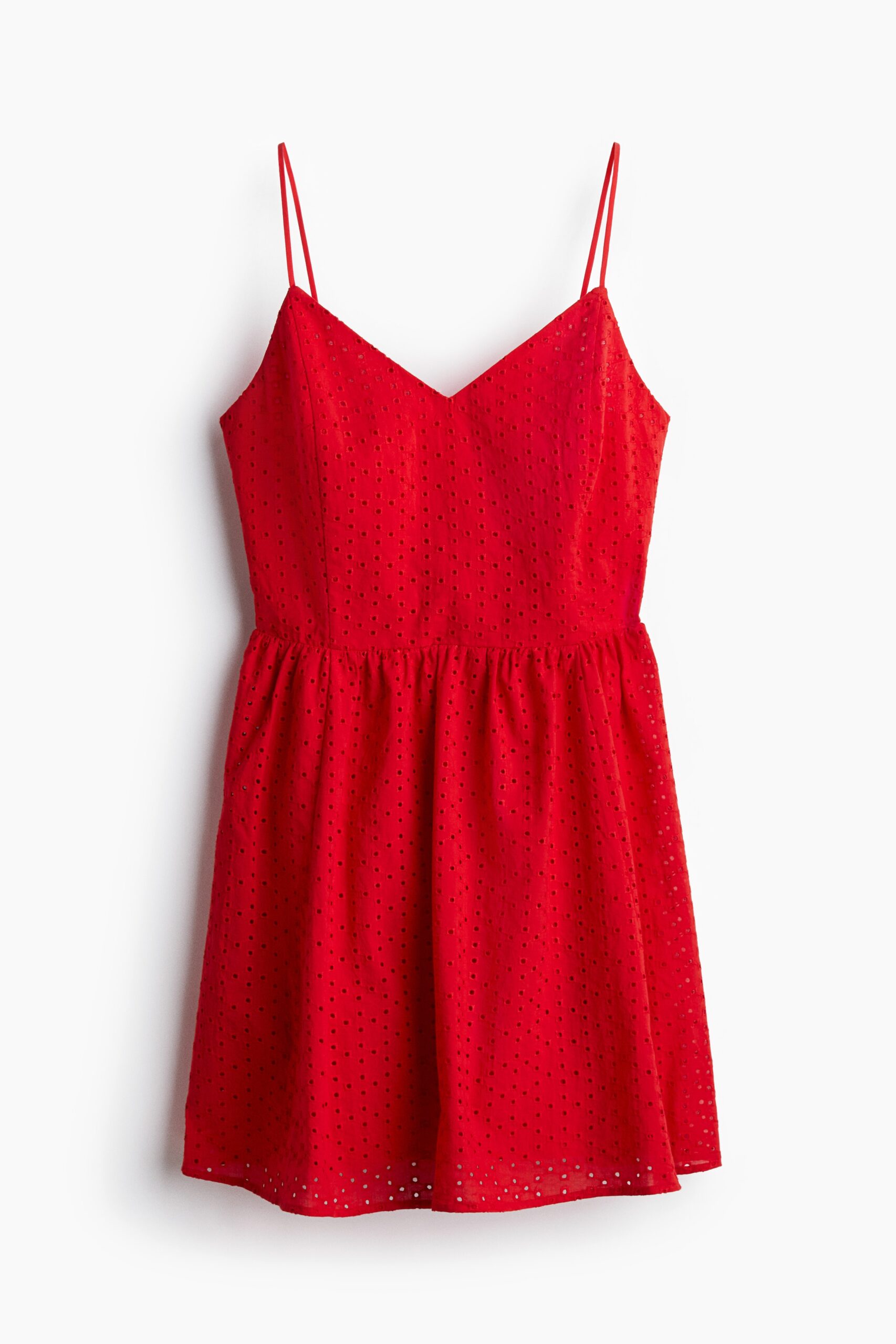 H & M - Broderie anglaise strappy dress - Rood