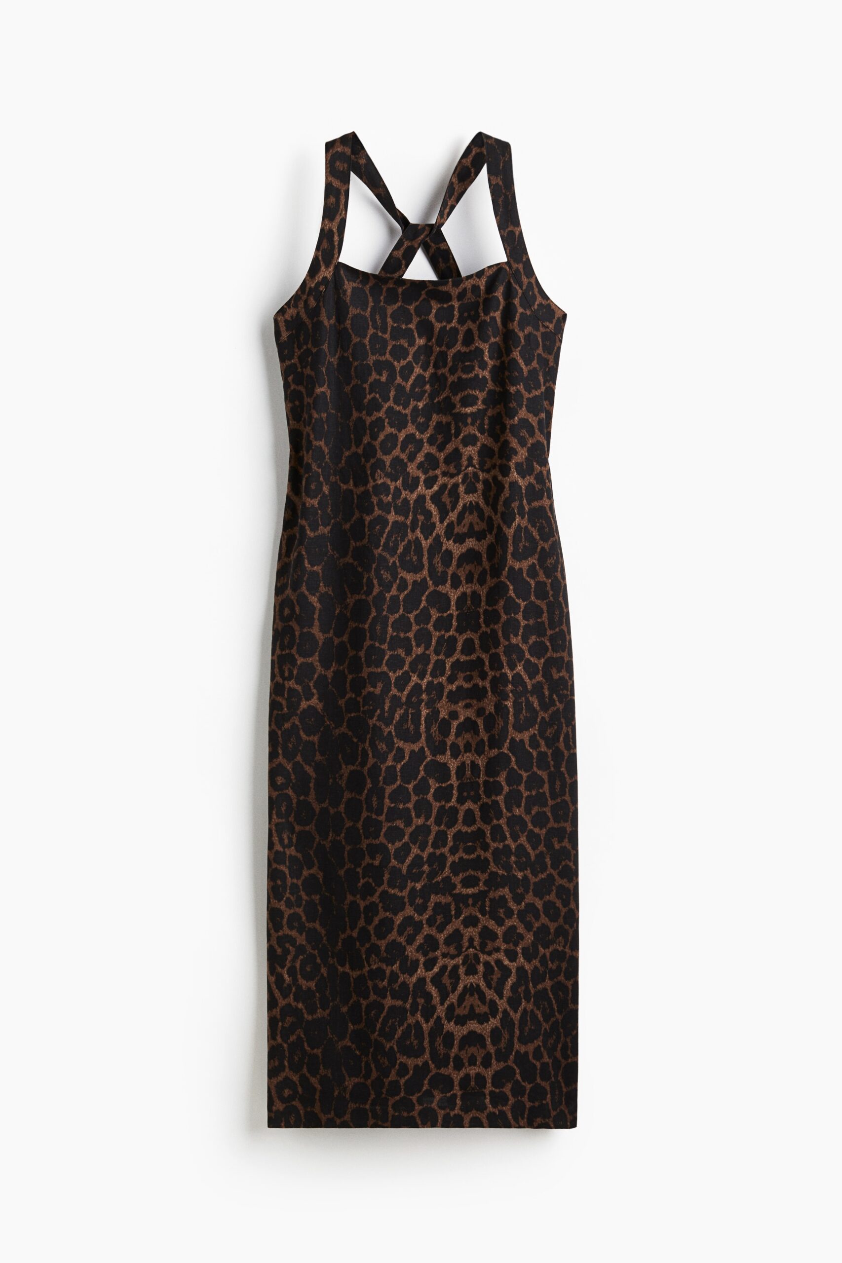 H & M - Jurk van linnenmix - Bruin/Luipaarddessin H & M - Jurk van linnenmix - Bruin/Luipaarddessin