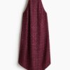 H & M - Jurk met strikbanden en handkerchief-belijning - Donkerpaars/Bloemen