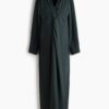H & M - MAMA Draped dress - Donkergroen