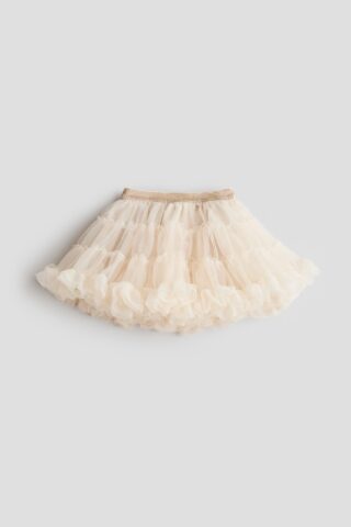 H & M - Tulen strokenrok - Lichtbeige
