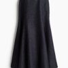 H & M - Flared denim rok - Donker Denimblauw