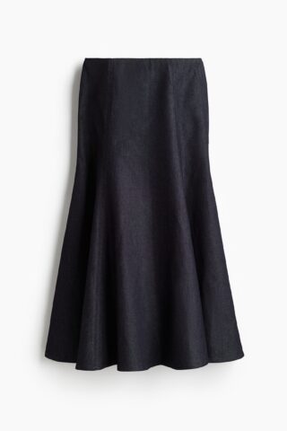H & M - Flared denim rok - Donker Denimblauw