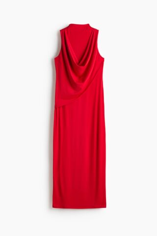 H & M - Gedrapeerde maxi-jurk - Rood