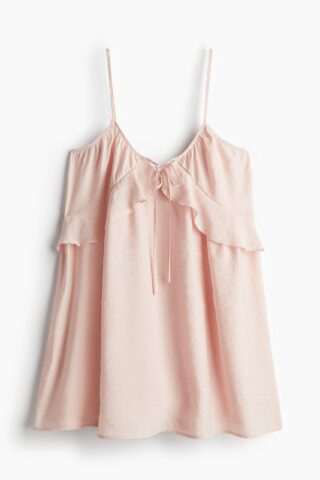 H & M - Jurk van modalmix met volants - Lichtroze
