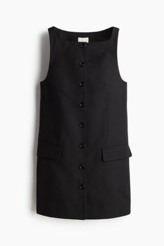 H & M - Jurk met vierkante hals - Zwart