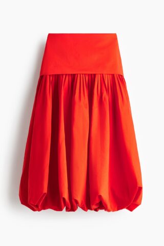 H & M - Halflange ballonrok - Helderrood