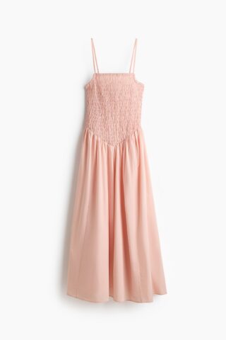 H & M - Smokjurk met flared rok - Lichtroze