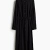 H & M - Overhemdjurk met strikceintuur - Zwart