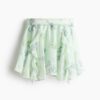 H & M - Rok van lyocellmix met volants - Lichtgroen/Bloemen