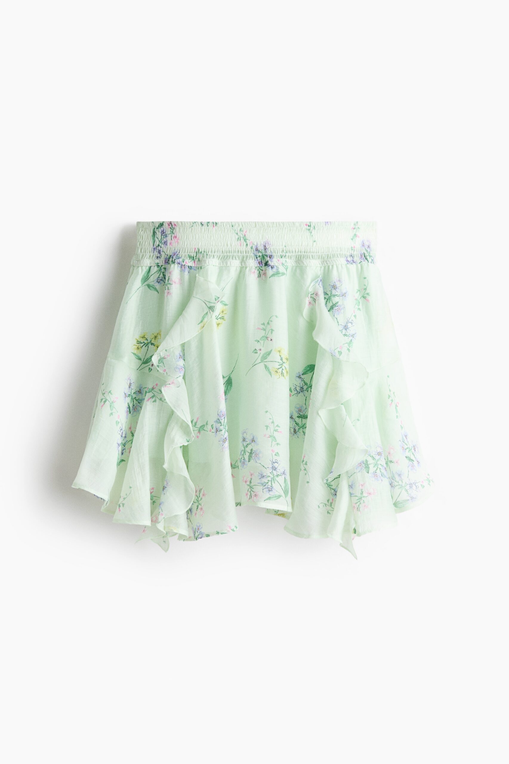 H & M - Rok van lyocellmix met volants - Lichtgroen/Bloemen H & M - Rok van lyocellmix met volants - Lichtgroen/Bloemen