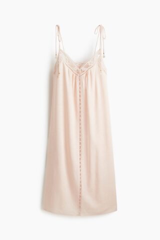 H & M - Jurk met broderie anglaise - Poederroze