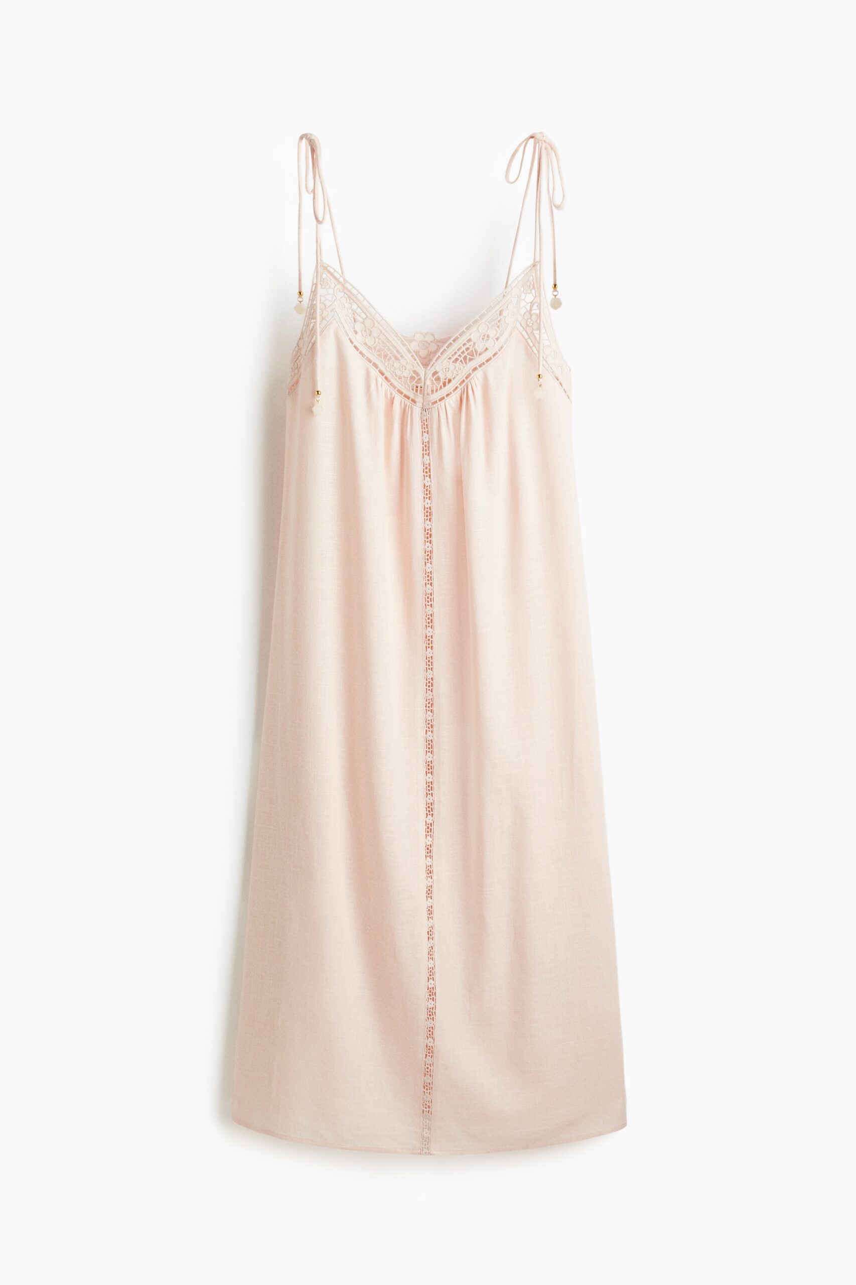 H & M - Jurk met broderie anglaise - Poederroze