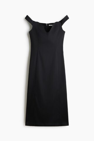 H & M - Nauwsluitende off-the-shoulderjurk - Zwart