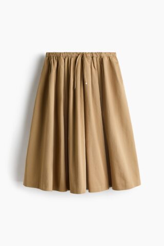 H & M - Twill plooirok - Beige