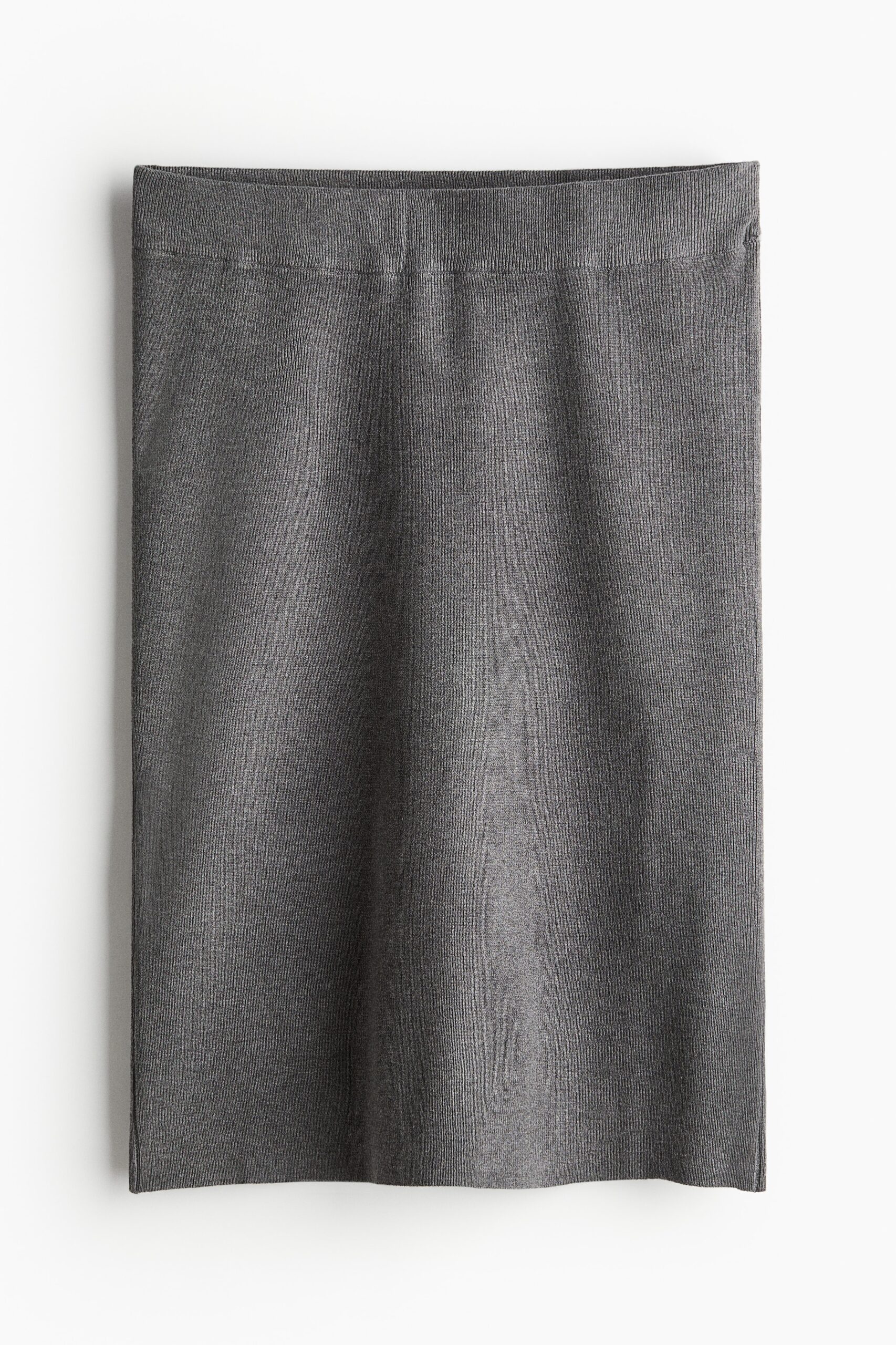 H & M - Ribgebreide rok - Grijs Gemêleerd