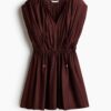 H & M - Tuniekjurk van viscosemix - Donkerbruin