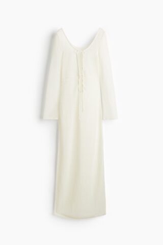 H & M - Losgebreide strandjurk - Wit