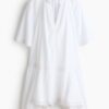 H & M - Katoenen jurk met kant - Wit