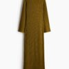H & M - Structuurgebreide maxi-jurk - Olijfgroen