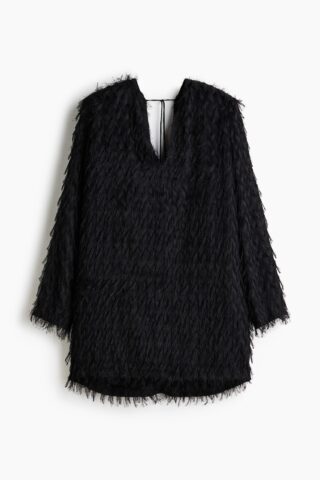 H & M - Jurk met franje - Zwart