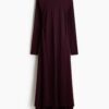H & M - Tricot jurk met rimpeleffect - Bordeauxrood