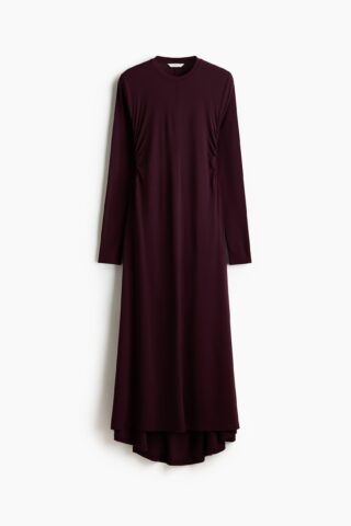 H & M - Tricot jurk met rimpeleffect - Bordeauxrood