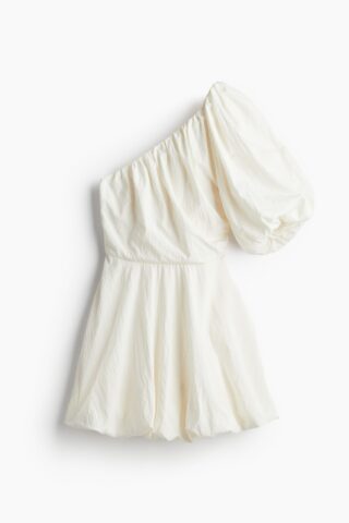 H & M - One-shoulderjurk met opgebolde rok - Wit