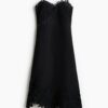 H & M - Jurk van linnenmix met kanten details - Zwart