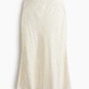 H & M - Midi skirt - Roomwit/Polkadot